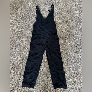 WOMEN Free People black corduroy overalls. XS